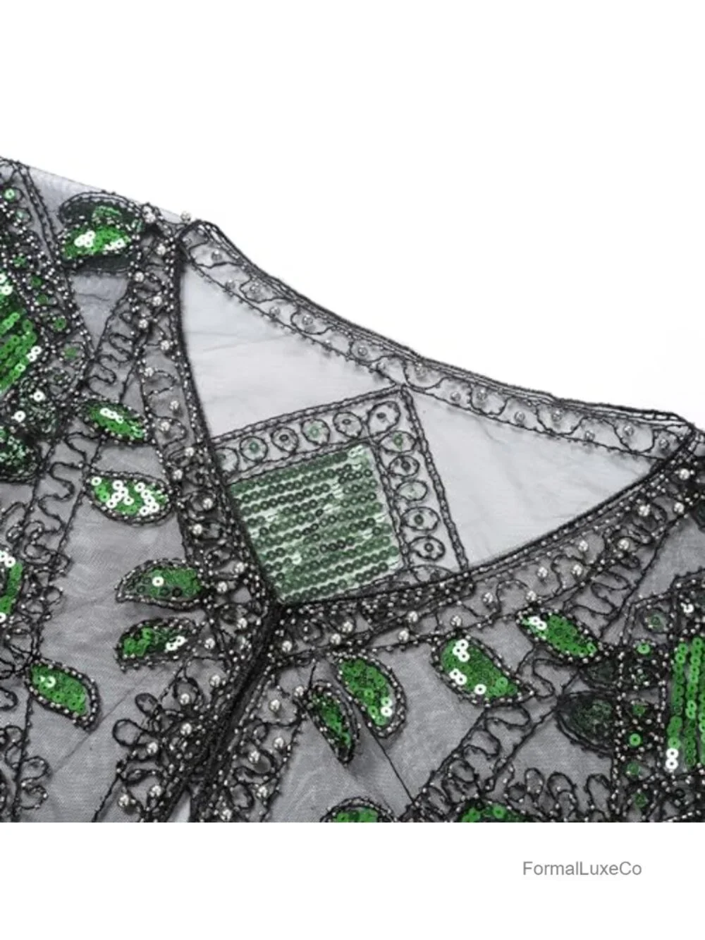 Vintage Sequin Beaded Evening Shawl Cape Wraps Gatsby Party Flapper Style